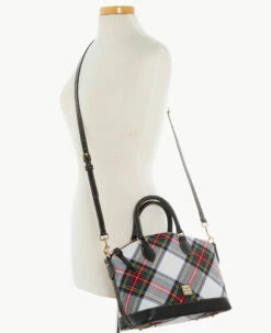 Tartan Darcy Satchel White 4 Tartan Darcy Satchel White -Florentine Shop B0239G TTWHPABL ALT4