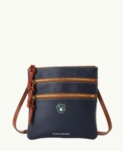 MLB Brewers N S Triple Zip Crossbody BREWERS -Florentine Shop B0298G AWNVPATNBRWS 1