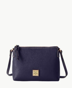 Saffiano Crossbody Pouchette Marine