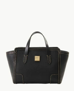 Pebble Grain Small Shopper Black Black