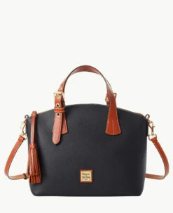 Pebble Grain Trina Satchel Black