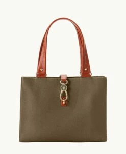 Pebble Grain Medium Logo Lock Tote Olive 5 Pebble Grain Medium Logo Lock Tote Olive -Florentine Shop B0787G AWOLPATN 1