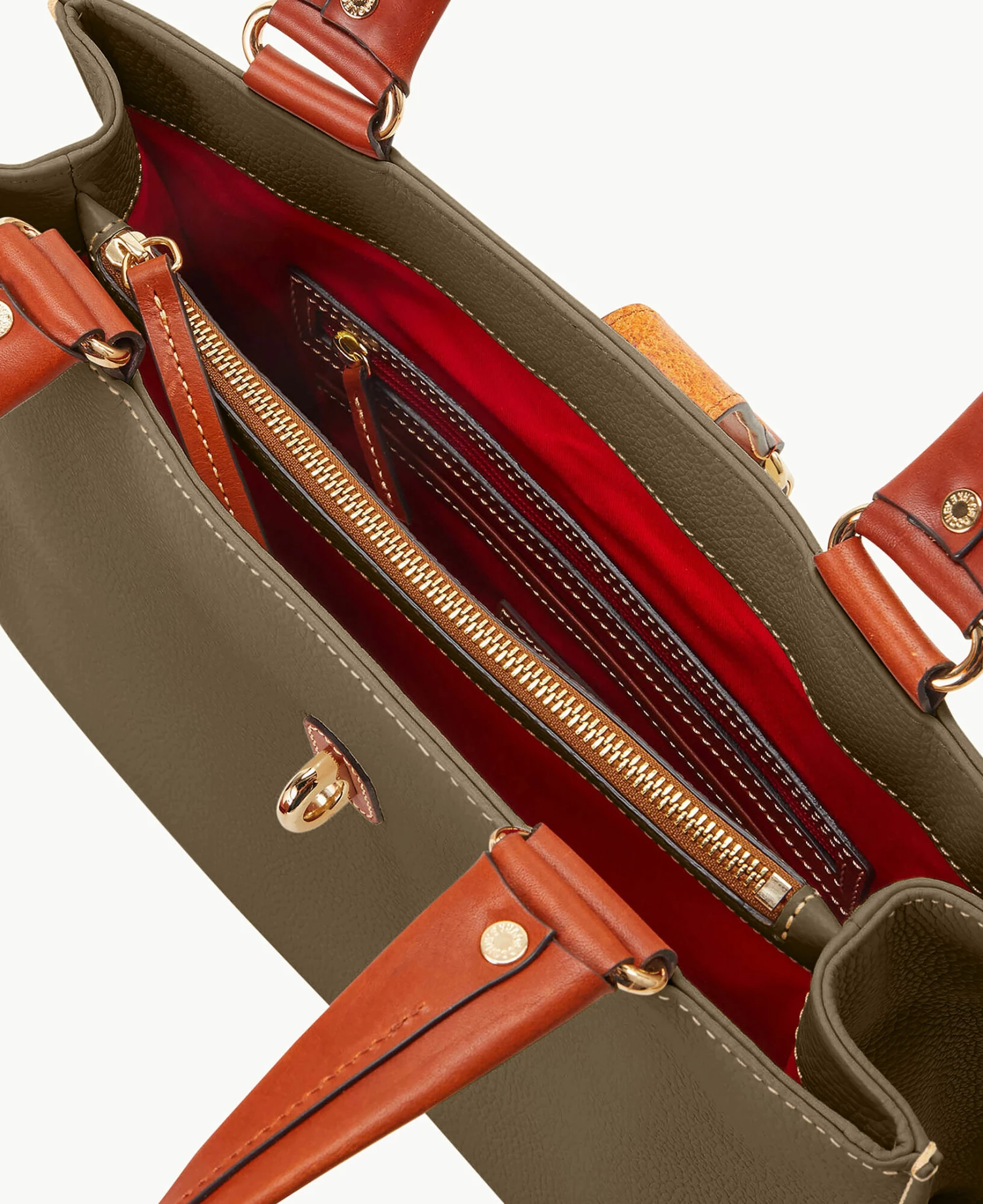 Pebble Grain Medium Logo Lock Tote Olive Pebble Grain Medium Logo Lock Tote Olive -Florentine Shop B0787G AWOLPATN ALT2