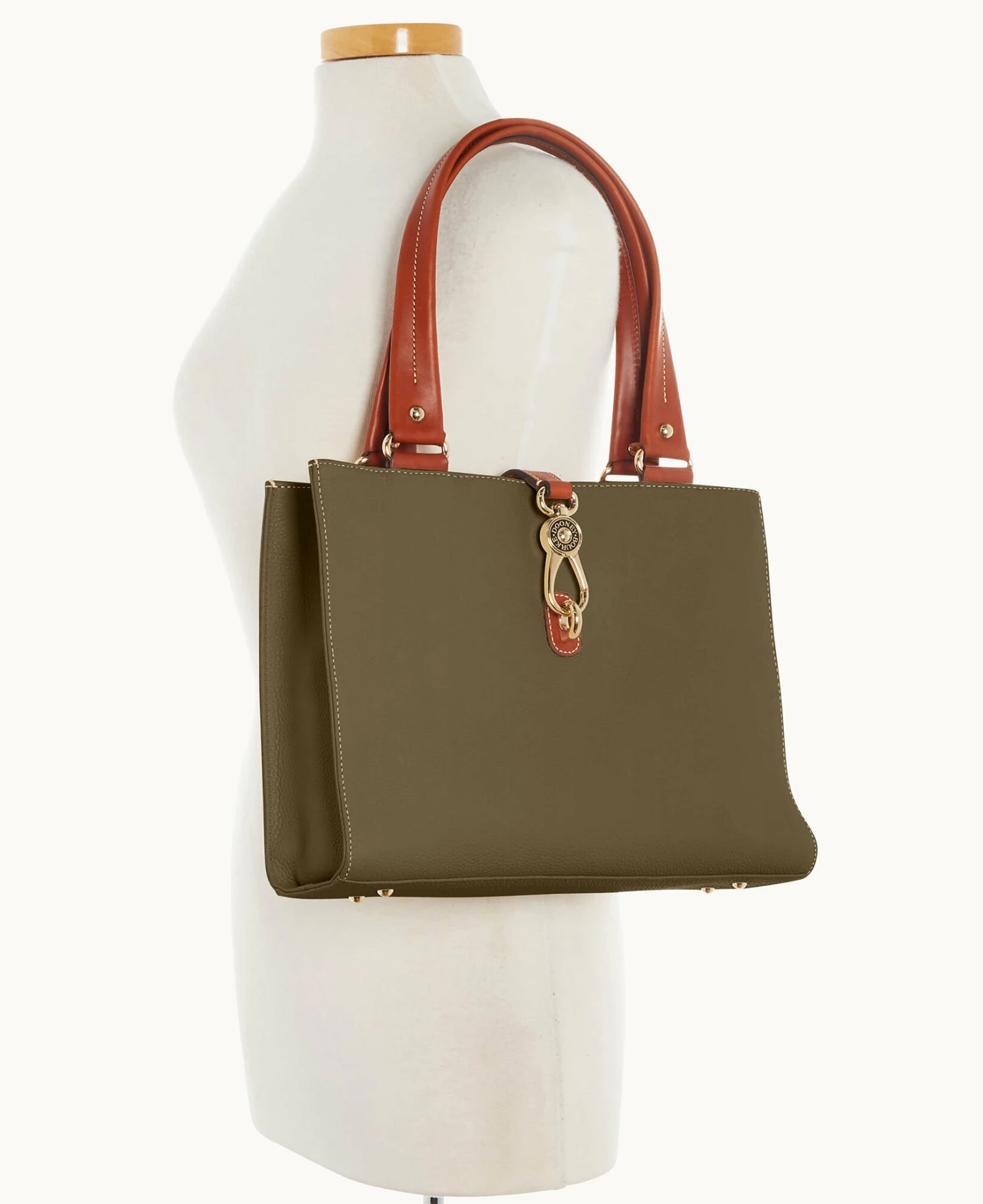 Pebble Grain Medium Logo Lock Tote Olive Pebble Grain Medium Logo Lock Tote Olive -Florentine Shop B0787G AWOLPATN ALT4 1