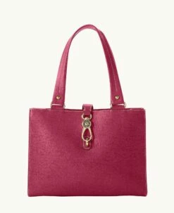 Saffiano Medium Logo Lock Tote Cranberry 5 Saffiano Medium Logo Lock Tote Cranberry -Florentine Shop B0787G SICBSICB 1