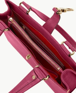 Saffiano Medium Logo Lock Tote Cranberry 3 Saffiano Medium Logo Lock Tote Cranberry -Florentine Shop B0787G SICBSICB ALT2