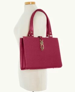 Saffiano Medium Logo Lock Tote Cranberry 9 Saffiano Medium Logo Lock Tote Cranberry -Florentine Shop B0787G SICBSICB ALT4 1