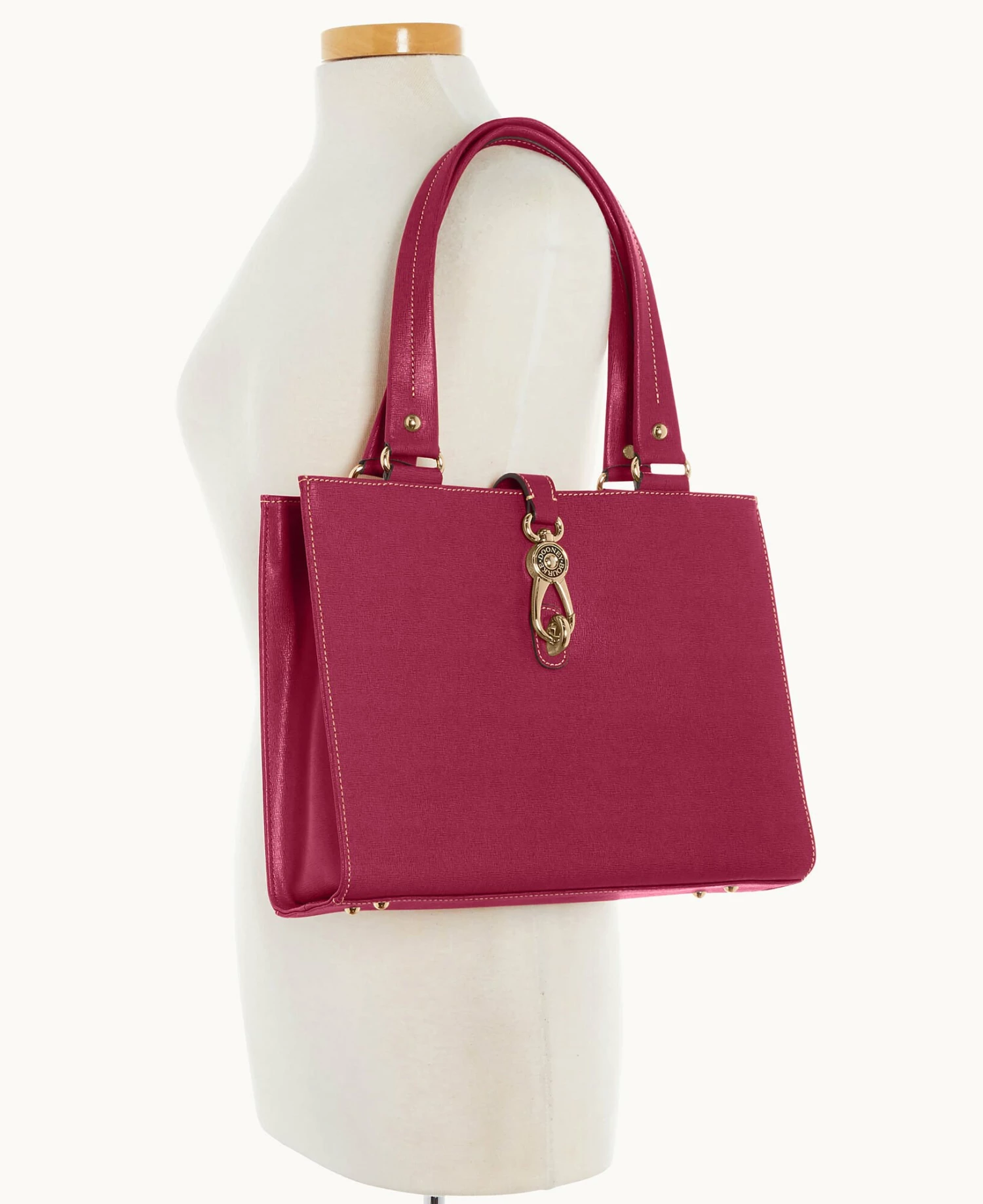 Saffiano Medium Logo Lock Tote Cranberry Saffiano Medium Logo Lock Tote Cranberry -Florentine Shop B0787G SICBSICB ALT4 1