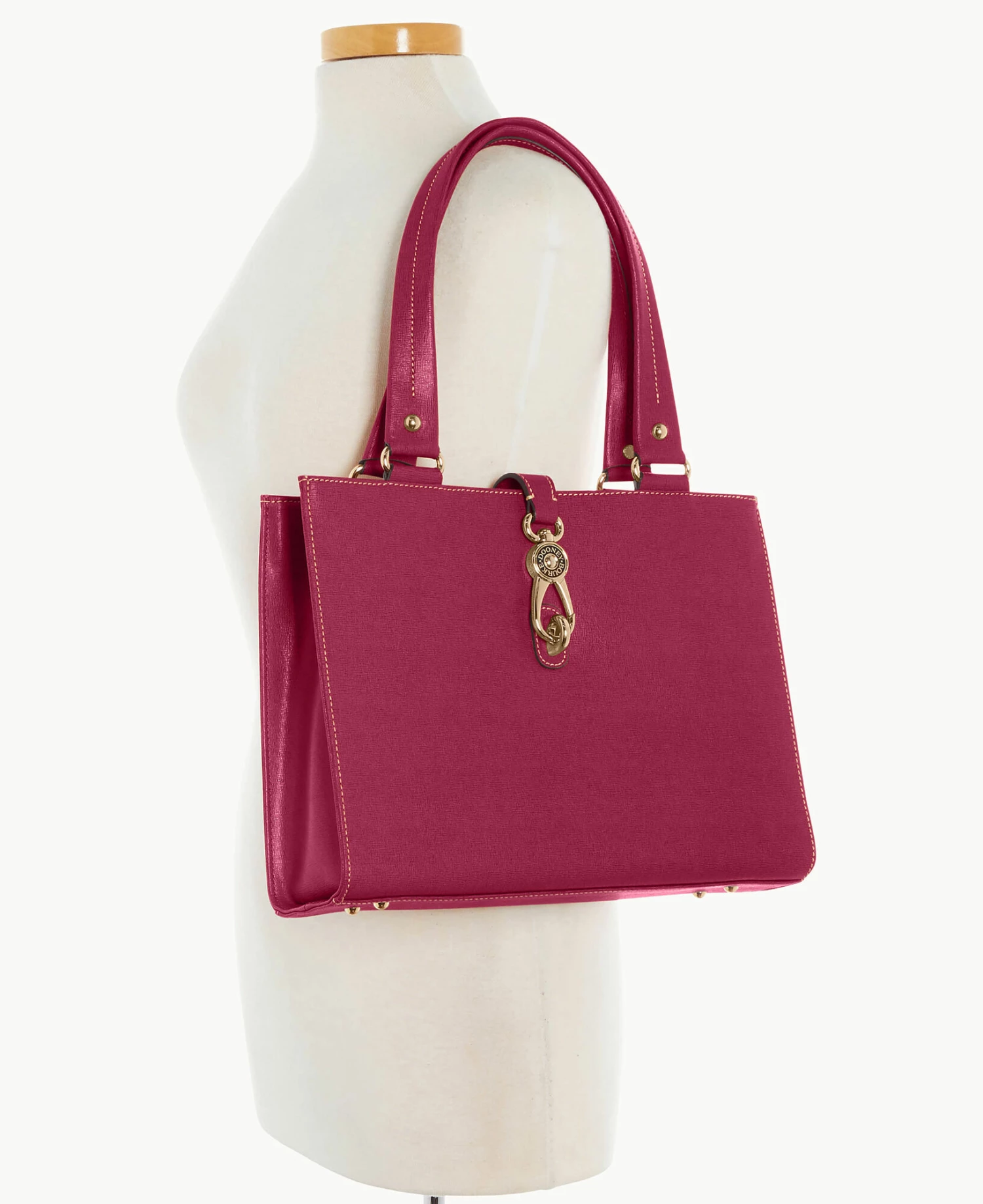 Saffiano Medium Logo Lock Tote Cranberry Saffiano Medium Logo Lock Tote Cranberry -Florentine Shop B0787G SICBSICB ALT4