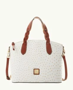 Ostrich Celeste Satchel Bone -Florentine Shop B1299G OTBOPATN 1