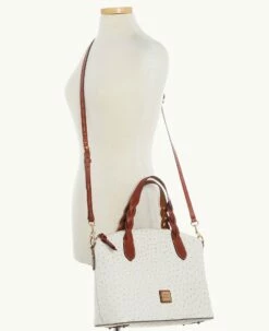 Ostrich Celeste Satchel Bone -Florentine Shop B1299G OTBOPATN ALT4 1
