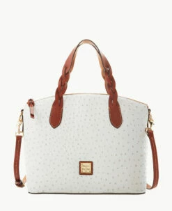Ostrich Celeste Satchel Bone -Florentine Shop B1299G OTFGPATN