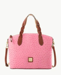 Ostrich Celeste Satchel Bone -Florentine Shop B1299G OTHPPATN