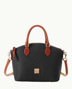 Pebble Grain Geena Satchel Black