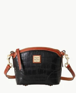 Landon Mini Domed Crossbody Black