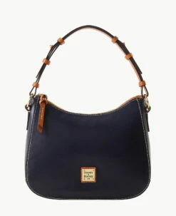 Wexford Leather Small Kiley Hobo Midnight Blue