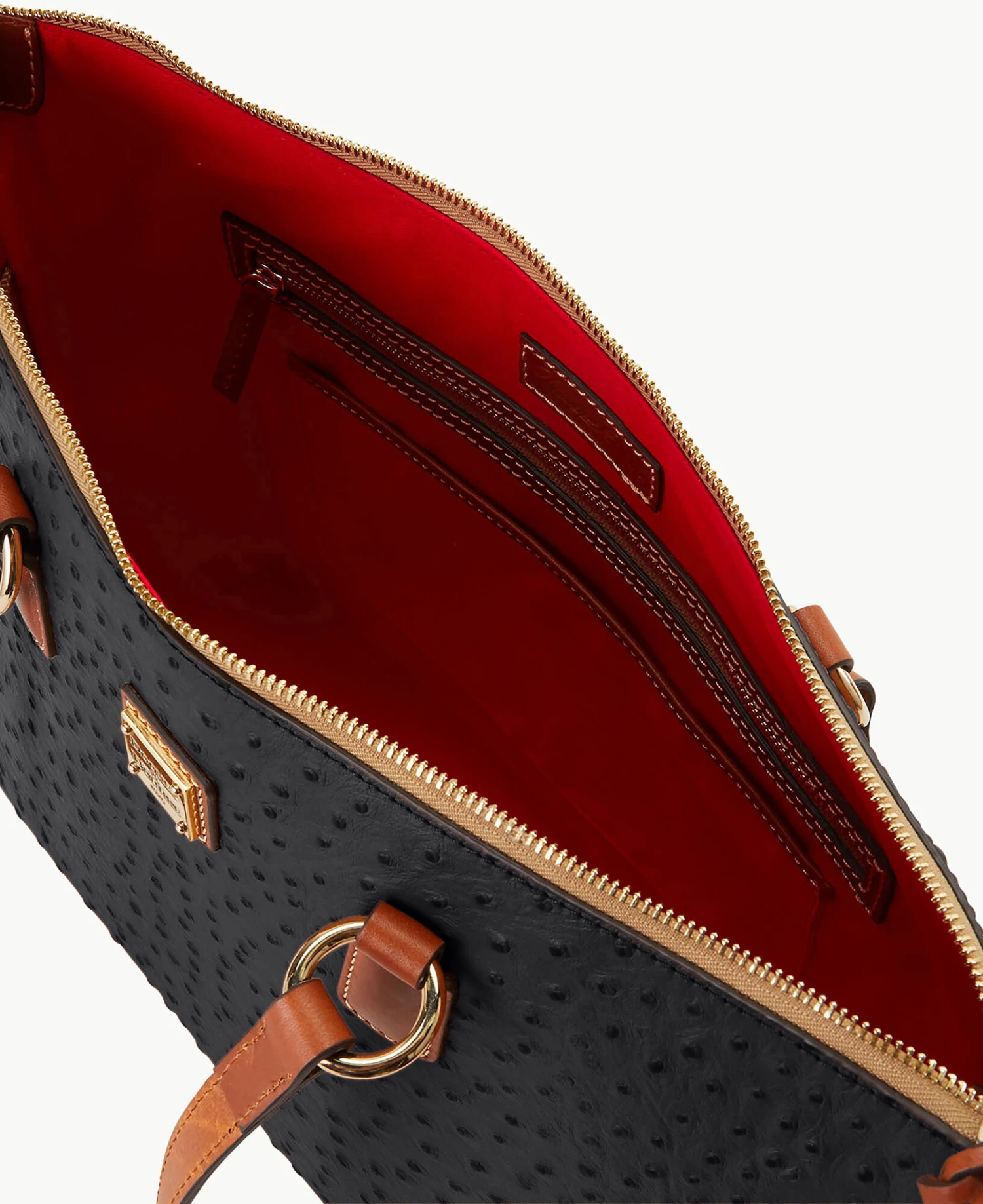 Ostrich Wren Tote Black Ostrich Wren Tote Black -Florentine Shop B1694G OTBLPAKR ALT2