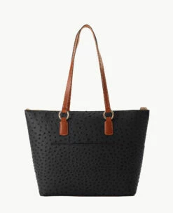 Ostrich Wren Tote Black 4 Ostrich Wren Tote Black -Florentine Shop B1694G OTBLPAKR ALT3