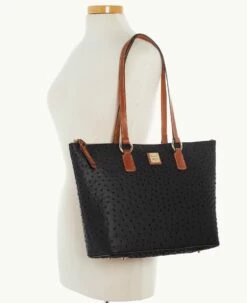 Ostrich Wren Tote Black 11 Ostrich Wren Tote Black -Florentine Shop B1694G OTBLPAKR ALT4 1