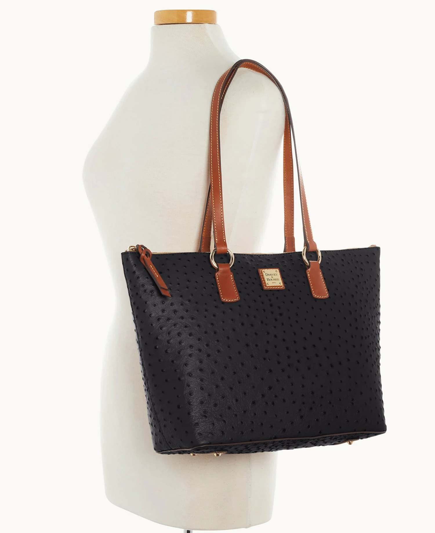 Ostrich Wren Tote Black Ostrich Wren Tote Black -Florentine Shop B1694G OTBLPAKR ALT4 1
