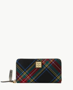 Tartan Large Zip Around Wristlet Crossbody Red -Florentine Shop B1792G TTBLPABL