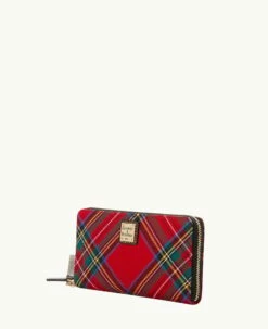 Tartan Large Zip Around Wristlet Crossbody Red -Florentine Shop B1792G TTRDPABL ALT1 1