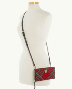 Tartan Large Zip Around Wristlet Crossbody Red -Florentine Shop B1792G TTRDPABL ALT4 1