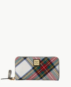 Tartan Large Zip Around Wristlet Crossbody Red -Florentine Shop B1792G TTWHPABL