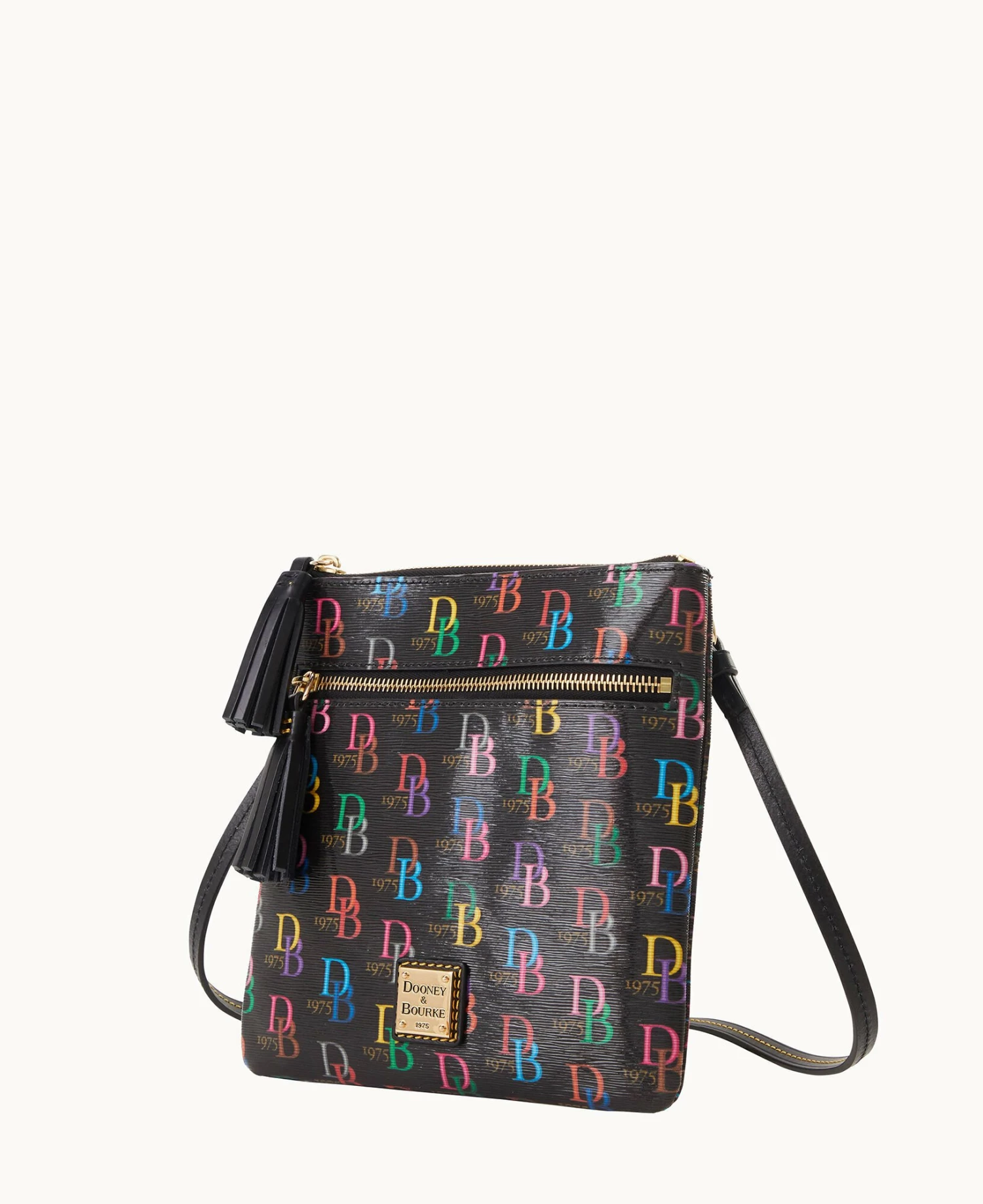 DB75 Multi Double Zip Tassel Crossbody Black DB75 Multi Double Zip Tassel Crossbody Black -Florentine Shop B1795G 5SBLPABL ALT1 1