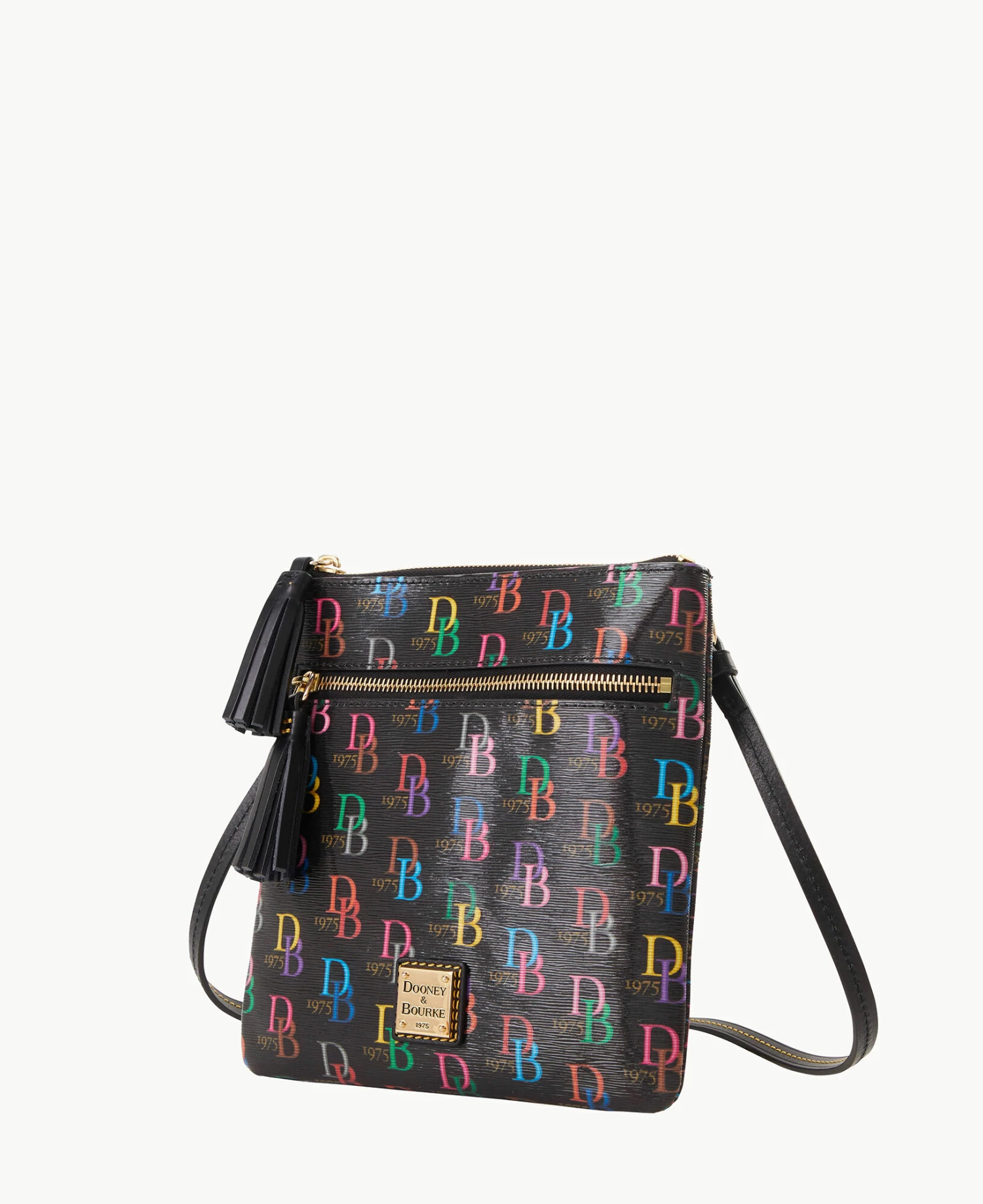 DB75 Multi Double Zip Tassel Crossbody Black DB75 Multi Double Zip Tassel Crossbody Black -Florentine Shop B1795G 5SBLPABL ALT1