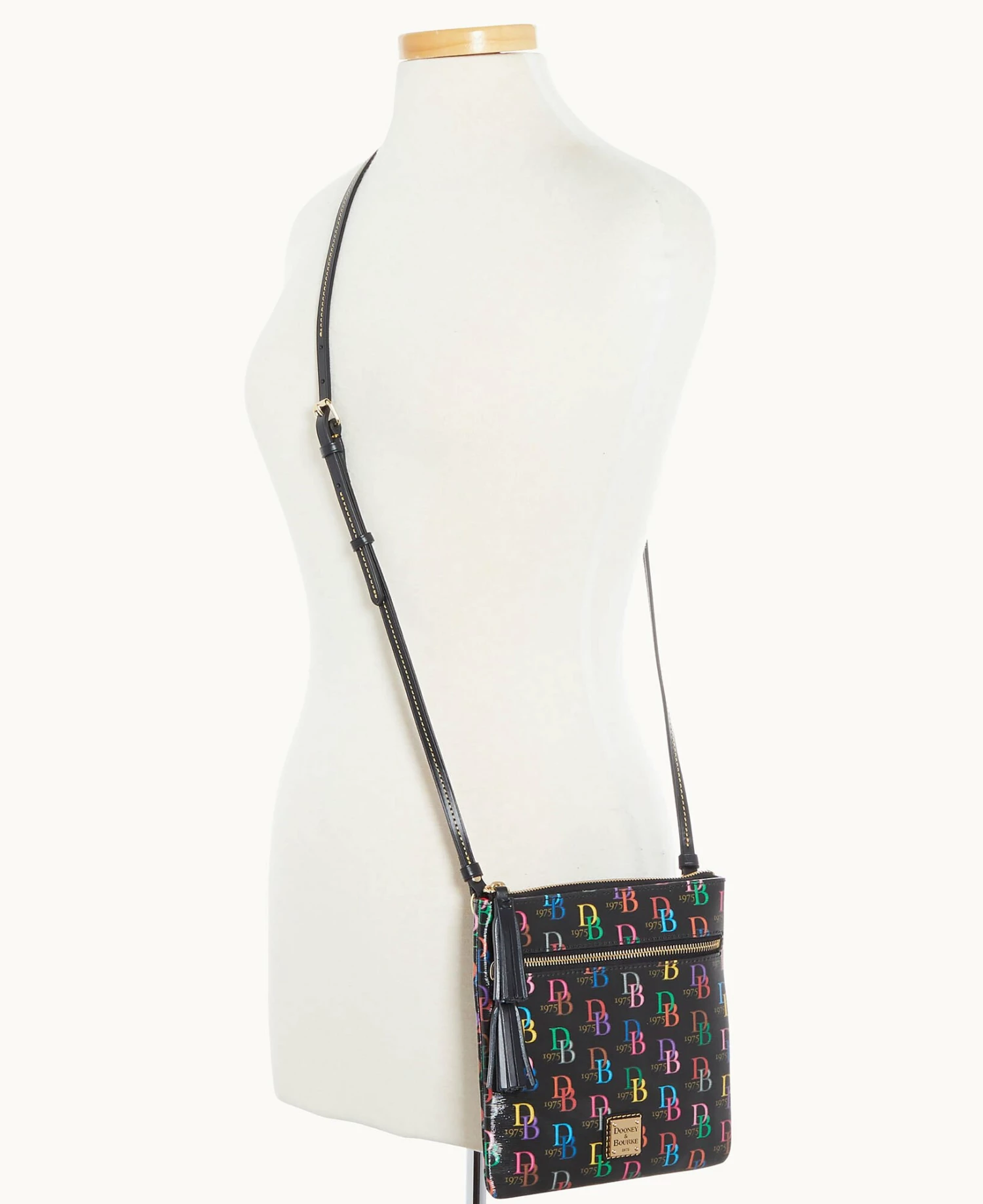 DB75 Multi Double Zip Tassel Crossbody Black DB75 Multi Double Zip Tassel Crossbody Black -Florentine Shop B1795G 5SBLPABL ALT4 1