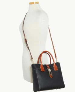 Pebble Grain Cara Tote Black 3 Pebble Grain Cara Tote Black -Florentine Shop B1828G AWBLPATN ALT4