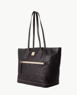 Ostrich Tote Black Black 2 Ostrich Tote Black Black -Florentine Shop B1854G OTBLPABL ALT1