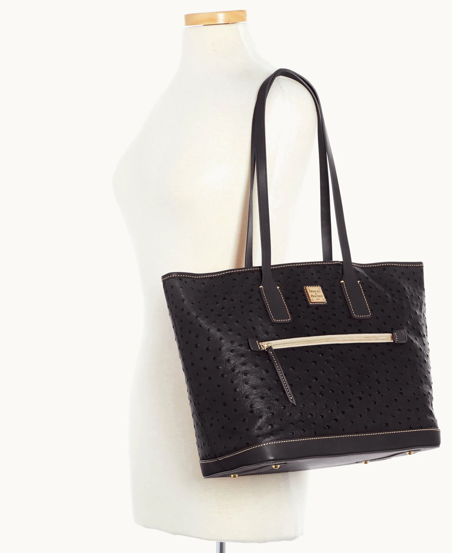 Ostrich Tote Black Black Ostrich Tote Black Black -Florentine Shop B1854G OTBLPABL ALT4 1