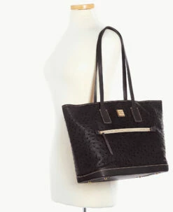 Ostrich Tote Black Black 4 Ostrich Tote Black Black -Florentine Shop B1854G OTBLPABL ALT4