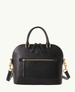 Florentine Domed Satchel Black Black 4 Florentine Domed Satchel Black Black -Florentine Shop B1914D SCBLSCBL 1