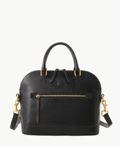 Florentine Domed Satchel Black Black 8 Florentine Domed Satchel Black Black -Florentine Shop B1914D SCBLSCBL 2