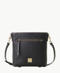 Pebble Grain Zip Crossbody Black Black