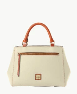 Pebble Grain Small Zip Satchel Caribbean Blue -Florentine Shop B1929G AWBOPATN