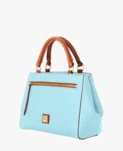 Pebble Grain Small Zip Satchel Caribbean Blue -Florentine Shop B1929G AWYTPATN ALT1