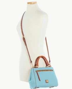 Pebble Grain Small Zip Satchel Caribbean Blue -Florentine Shop B1929G AWYTPATN ALT4
