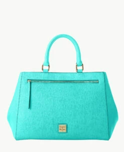 Saffiano Zip Satchel Mint -Florentine Shop B1930G SIMISIMI0002 2