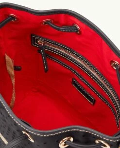 Ostrich Drawstring Black 8 Ostrich Drawstring Black -Florentine Shop B1935G OTBLPABL ALT2 1