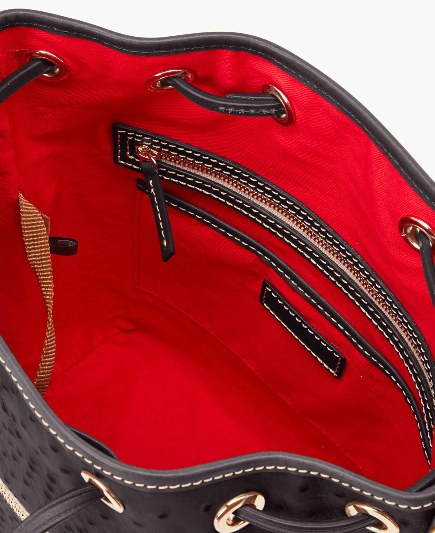 Ostrich Drawstring Black Ostrich Drawstring Black -Florentine Shop B1935G OTBLPABL ALT2