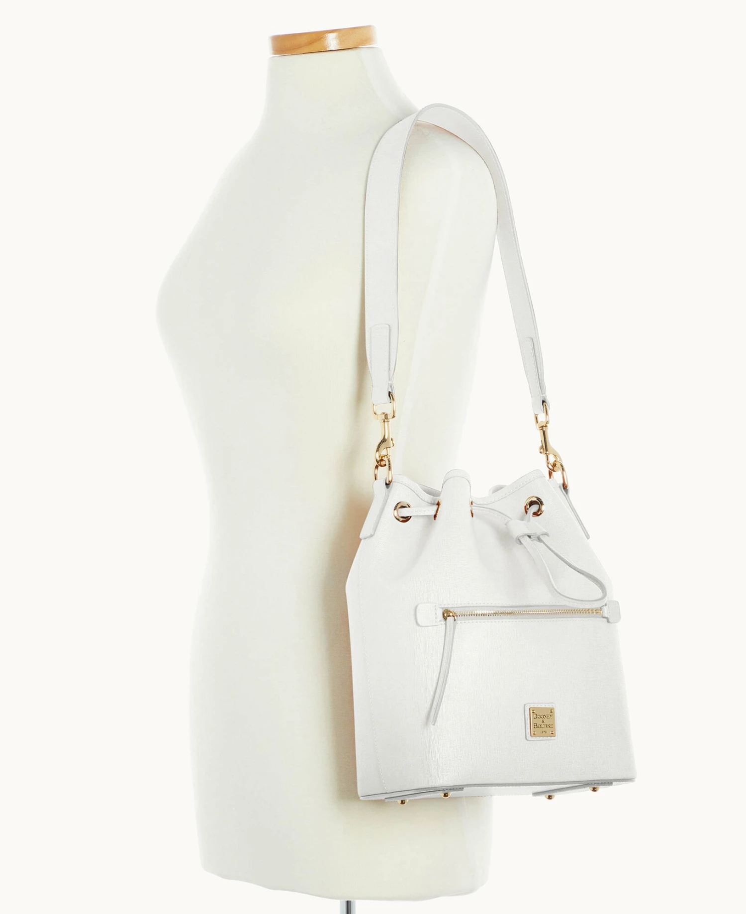 Saffiano Drawstring Off White Saffiano Drawstring Off White -Florentine Shop B1935G SIOWSIOW0002 ALT4 1