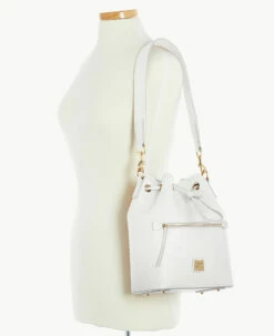 Saffiano Drawstring Off White 4 Saffiano Drawstring Off White -Florentine Shop B1935G SIOWSIOW0002 ALT4