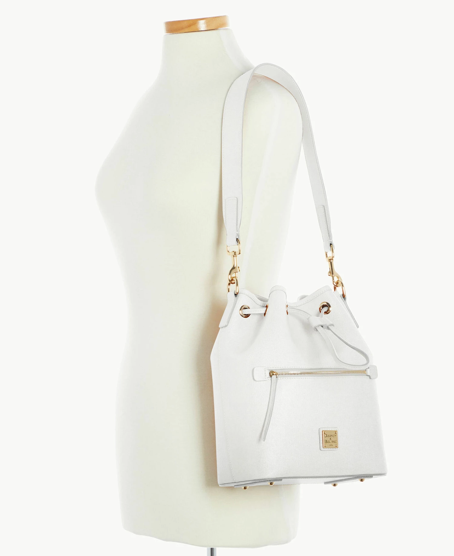 Saffiano Drawstring Off White Saffiano Drawstring Off White -Florentine Shop B1935G SIOWSIOW0002 ALT4