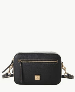 Pebble Grain Camera Zip Crossbody Black Black