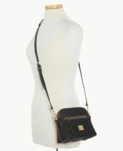 Saffiano Domed Crossbody Black 3 Saffiano Domed Crossbody Black -Florentine Shop B1951G SIBLSIBL ALT4