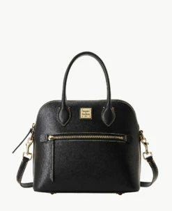 Saffiano Domed Satchel Black